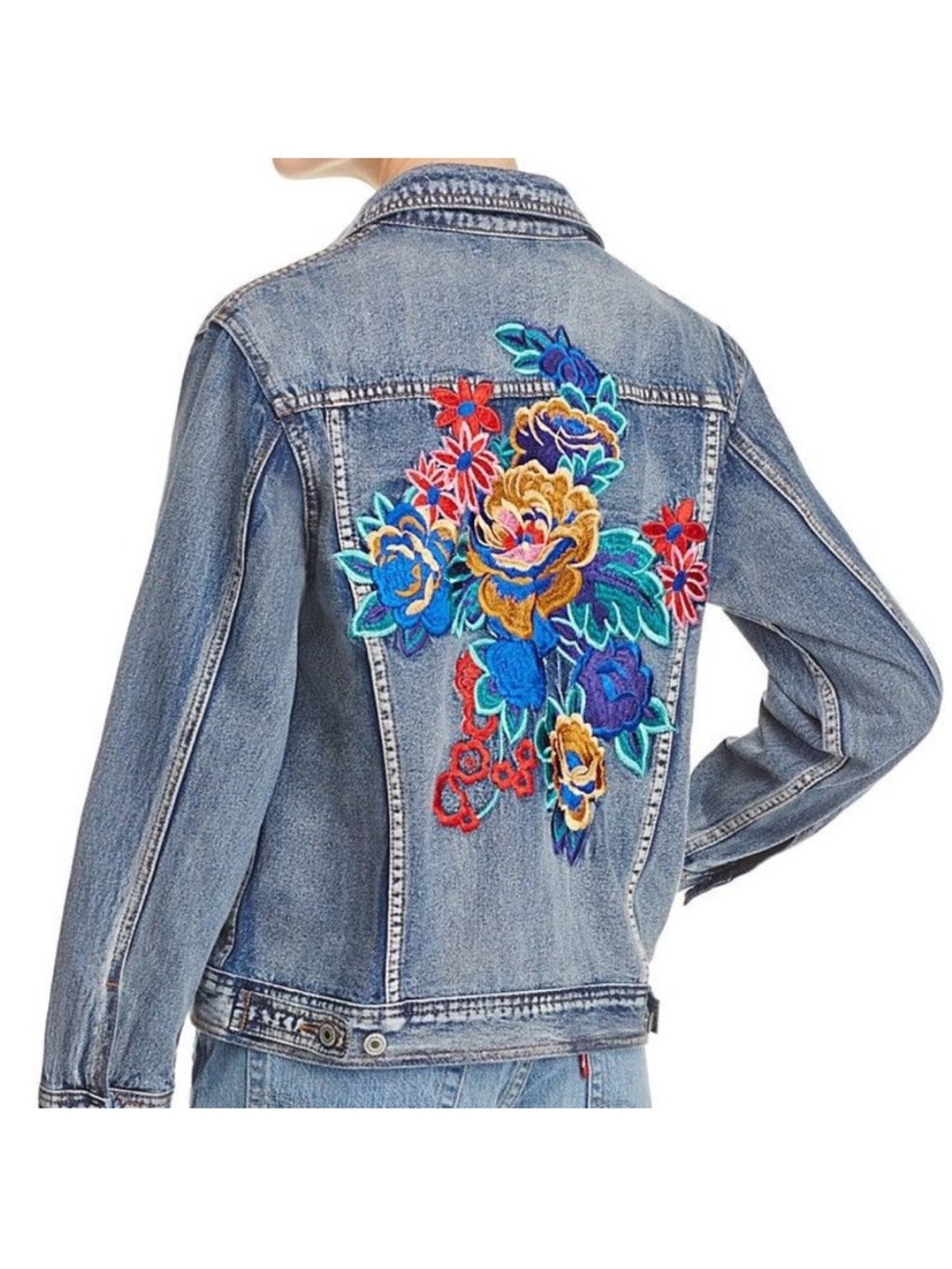 Sunset + Spring Floral Explosion Jean Jacket - Picture 2 of 6